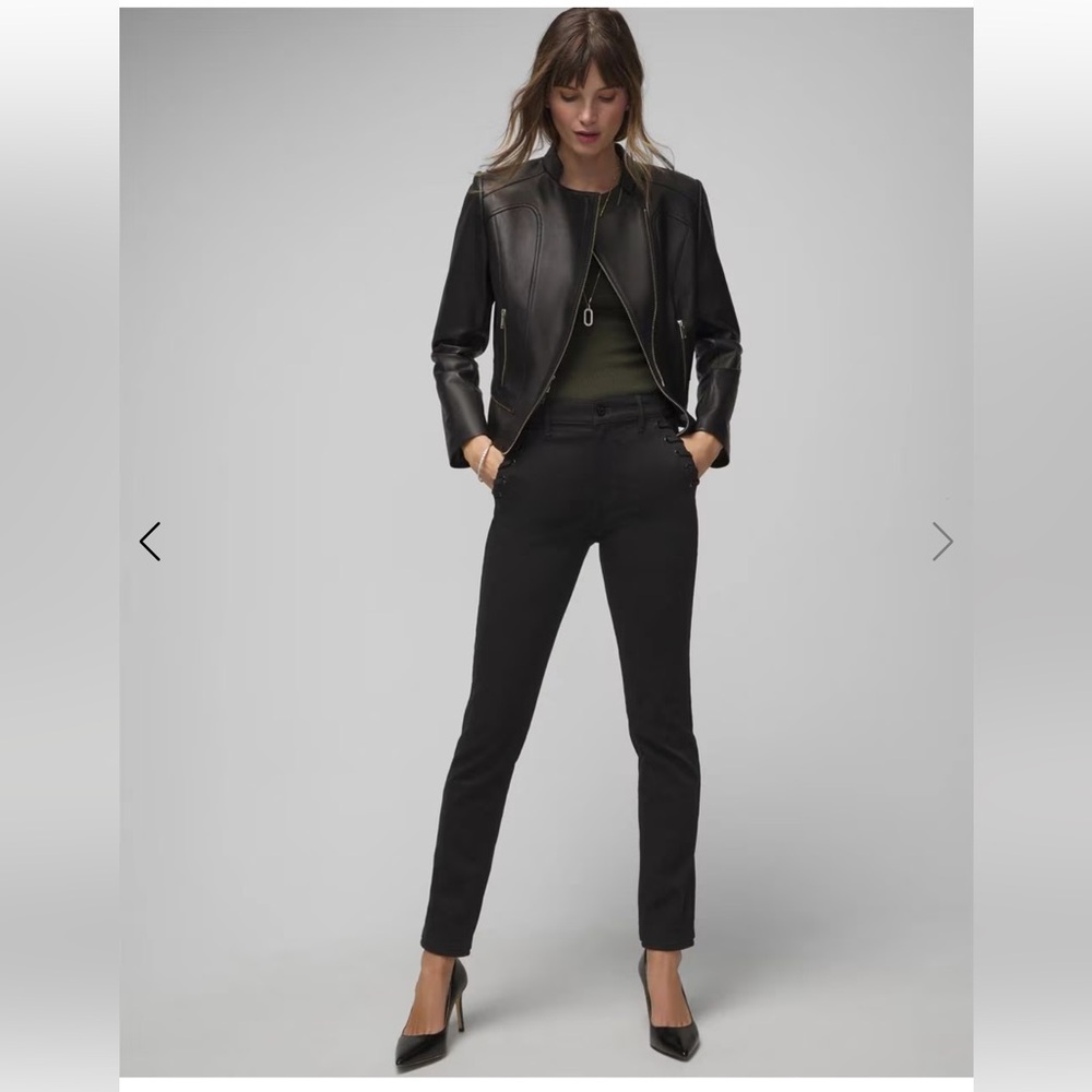 WHBM High Rise Sculpt Grommet Slim Jeans, size 00S, NWT